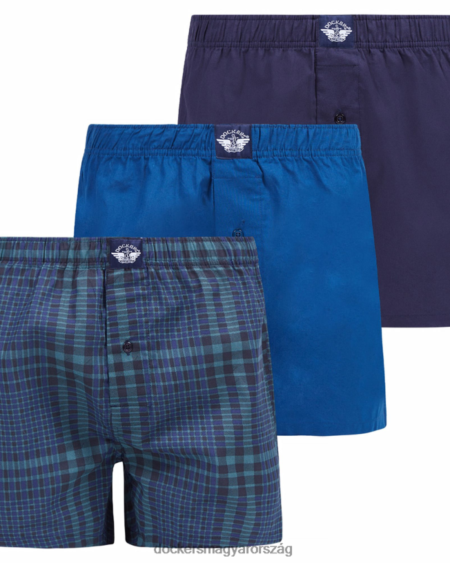 Dockers férfiak pamut szövésű boxerek, 3 db P840P914 kiegészítők sötétkék kockás - kék
