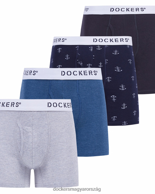 Dockers férfiak pamut sztreccs boxeralsó, 4 csomag P840P931 kiegészítők sötétkék horgony - kék