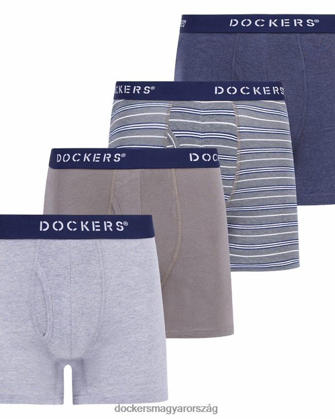 Dockers férfiak pamut sztreccs boxeralsó, 4 csomag P840P932 kiegészítők sötétkék csík - kék