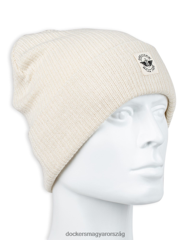 Dockers férfiak újrahasznosított dupla kötött bordás sapka szezonális szőtt grafikával P840P941 kiegészítők krém