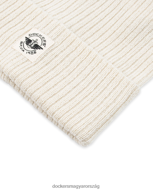 Dockers férfiak újrahasznosított dupla kötött bordás sapka szezonális szőtt grafikával P840P941 kiegészítők krém