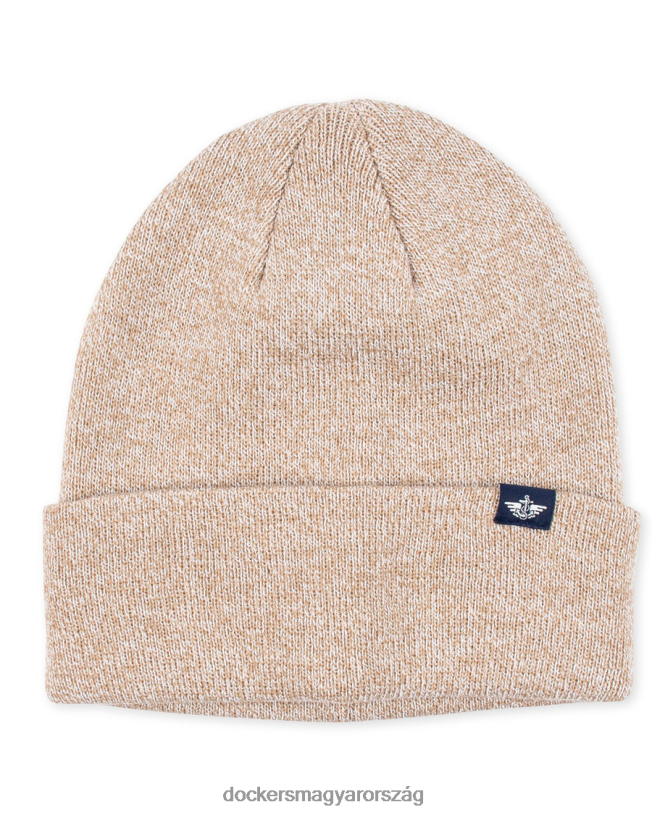 Dockers férfiak recycle 2 tónusú fonal bordás kötött 6 darts sapka P840P942 kiegészítők khaki