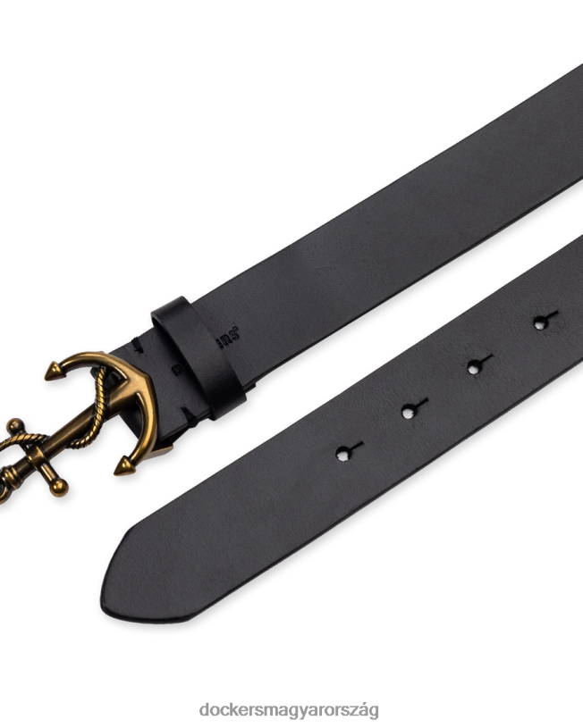 Dockers férfiak bőr kantár öv horgonytáblával, 35 mm P840P971 kiegészítők fekete
