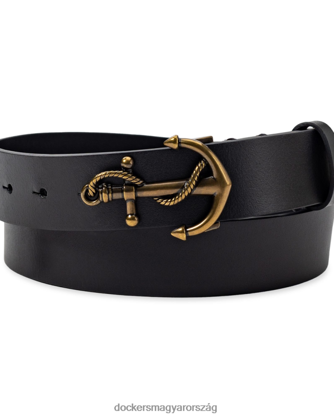 Dockers férfiak bőr kantár öv horgonytáblával, 35 mm P840P971 kiegészítők fekete