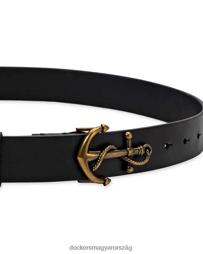 Dockers férfiak bőr kantár öv horgonytáblával, 35 mm P840P971 kiegészítők fekete
