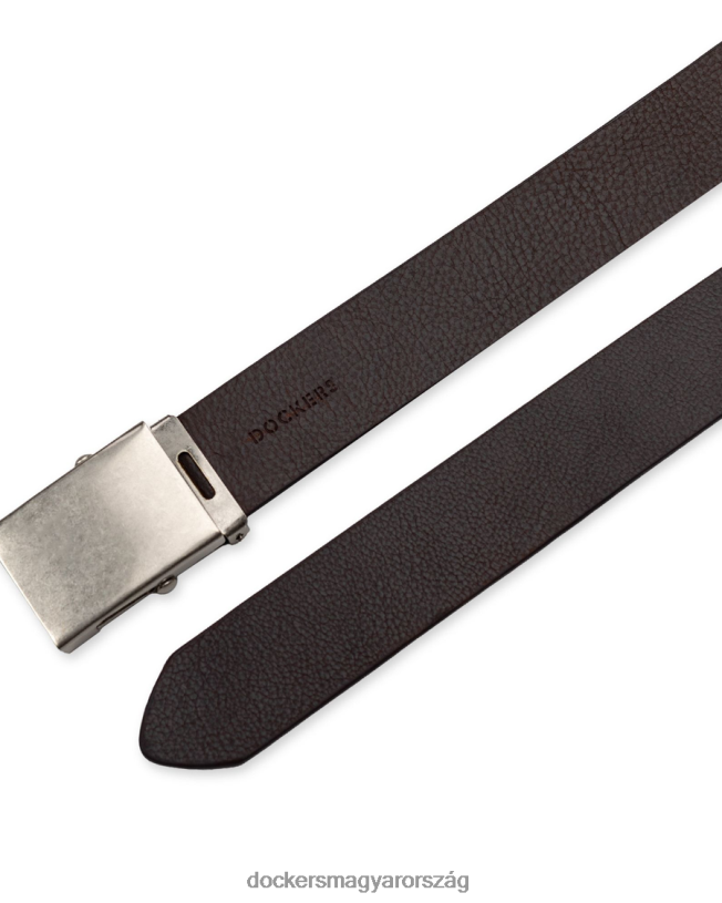 Dockers férfiak bőr kantár öv katonai plakettel, 35 mm P840P934 kiegészítők barna