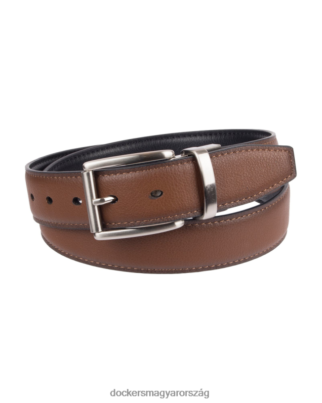 Dockers férfiak finomított megfordítható öv P840P928 kiegészítők fekete és konyak