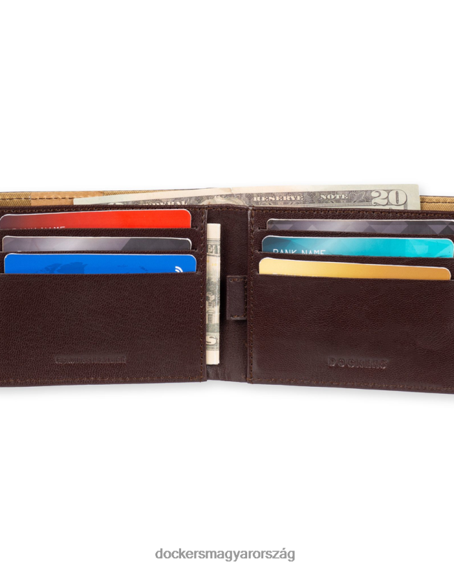 Dockers férfiak karcsúsított pénztárca P840P954 kiegészítők barna
