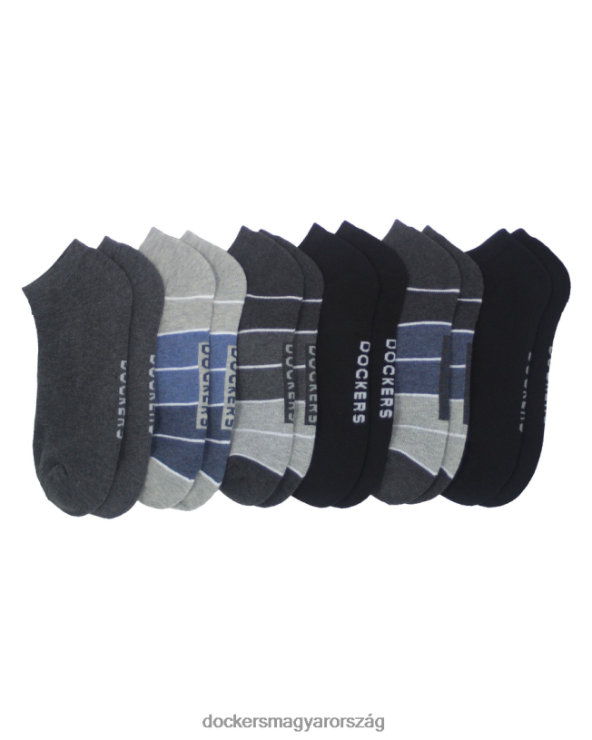 Dockers férfiak 1/2 párna mélyen dekoltált mintás zokni, 6 db P840P987 kiegészítők fekete multi