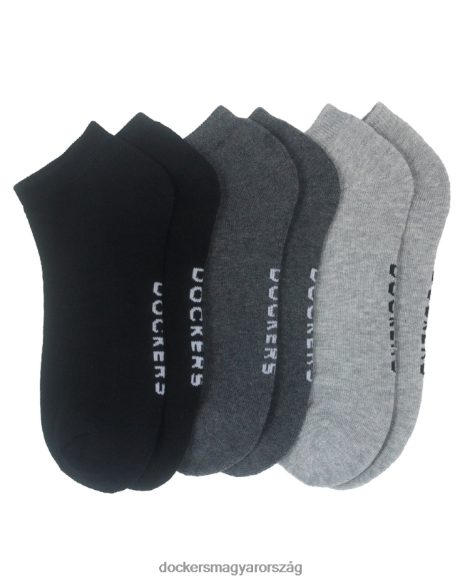 Dockers férfiak 1/2 párna mélyen dekoltált zokni, 3 csomag P840P985 kiegészítők fekete multi