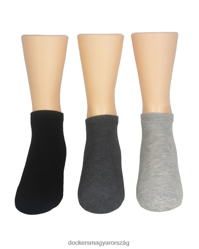 Dockers férfiak 1/2 párna mélyen dekoltált zokni, 3 csomag P840P985 kiegészítők fekete multi
