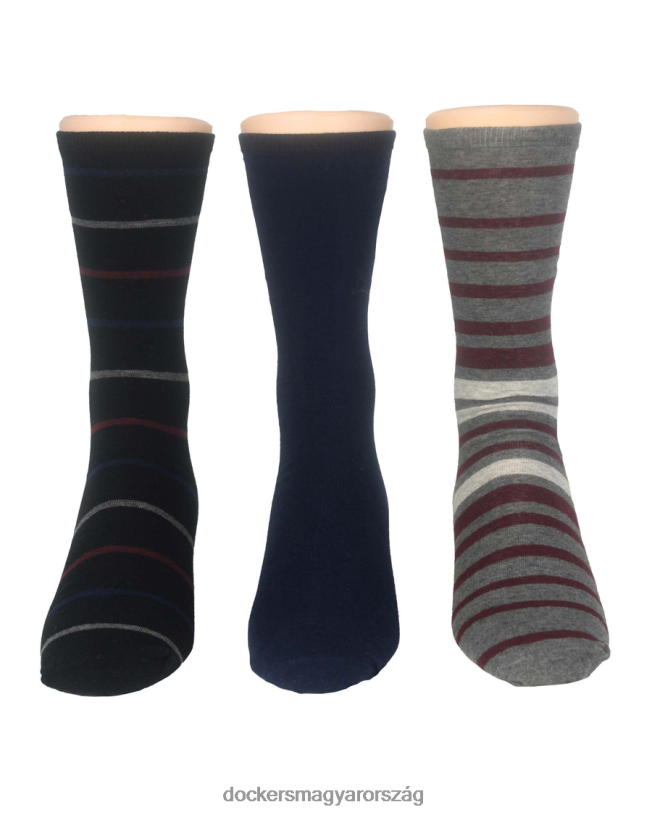 Dockers férfiak lapos kötésű crew zokni mintával, 3 db P840P904 kiegészítők fekete multi