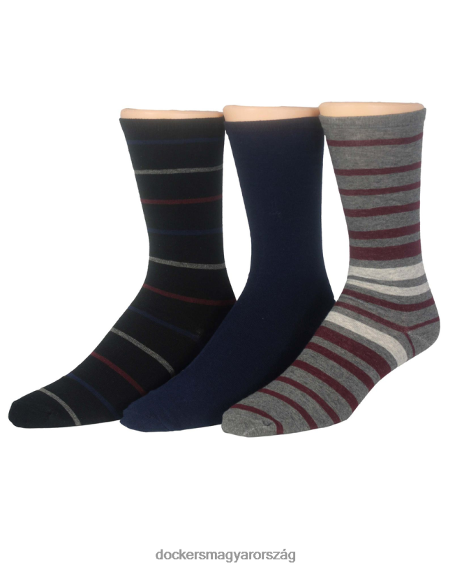 Dockers férfiak lapos kötésű crew zokni mintával, 3 db P840P904 kiegészítők fekete multi