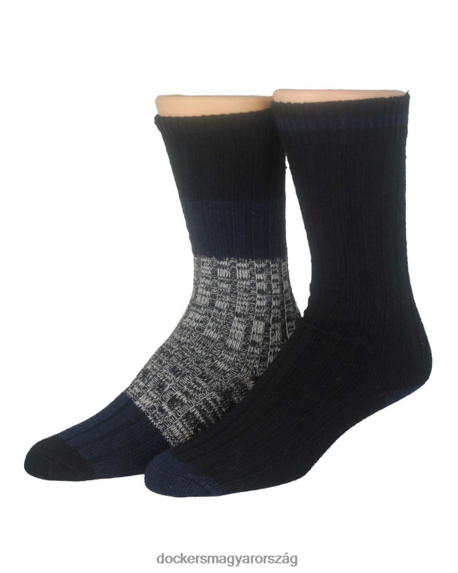 Dockers férfiak legénységi csizma zokni, 2 csomag P840P1097 kiegészítők fekete multi