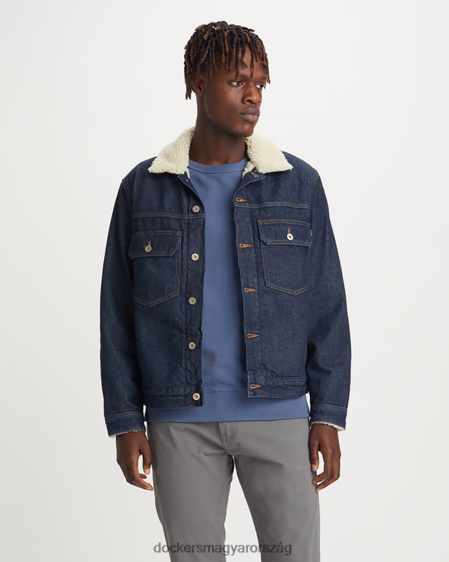 Dockers férfiak eredeti sherpa kamionos kabát, normál szabású P840P616 ruházat közepes indigó kőmosó - kék