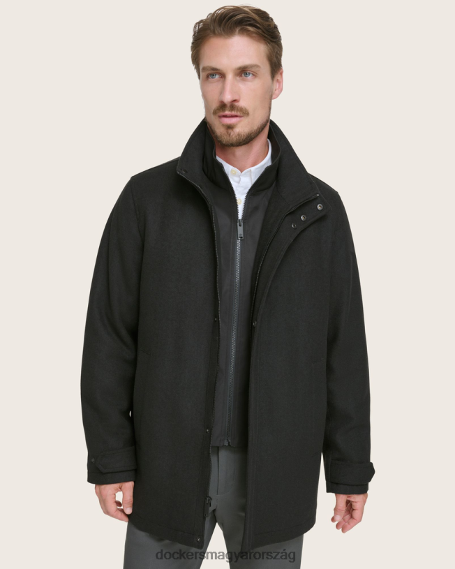 Dockers férfiak gyapjú járókabát előke P840P398 ruházat fekete