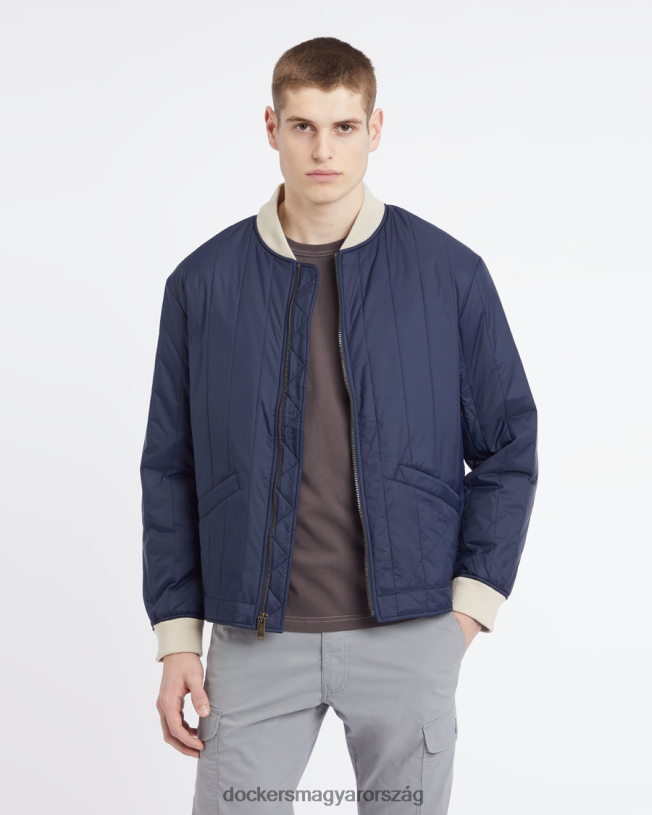 Dockers férfiak újrahasznosított nylon csatornás steppelt bomber kabát P840P207 ruházat sötétkék blézer - kék