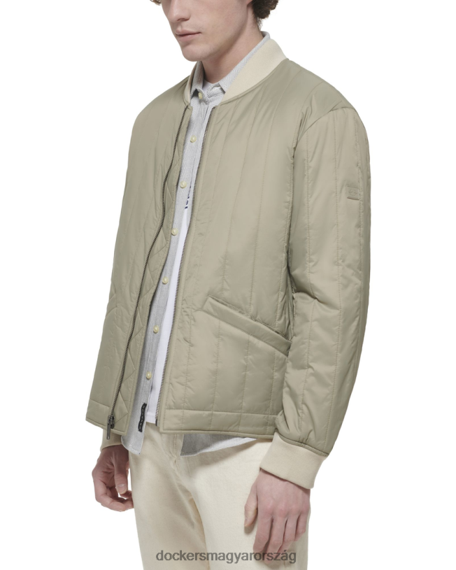 Dockers férfiak újrahasznosított nylon csatornás steppelt bomber kabát P840P208 ruházat ezüst