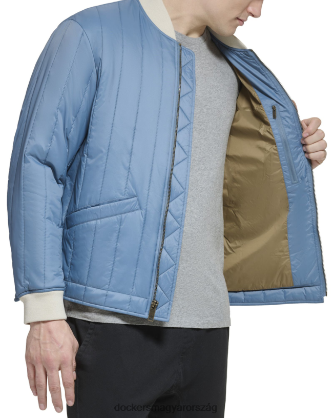 Dockers férfiak újrahasznosított nylon csatornás steppelt bomber kabát P840P209 ruházat óceánra néző - kék