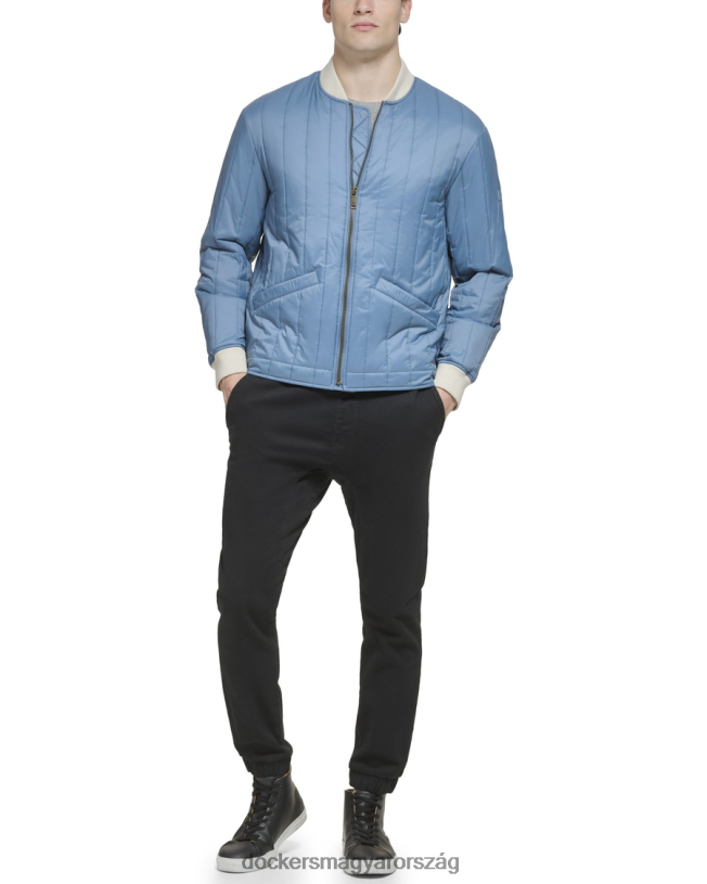 Dockers férfiak újrahasznosított nylon csatornás steppelt bomber kabát P840P209 ruházat óceánra néző - kék