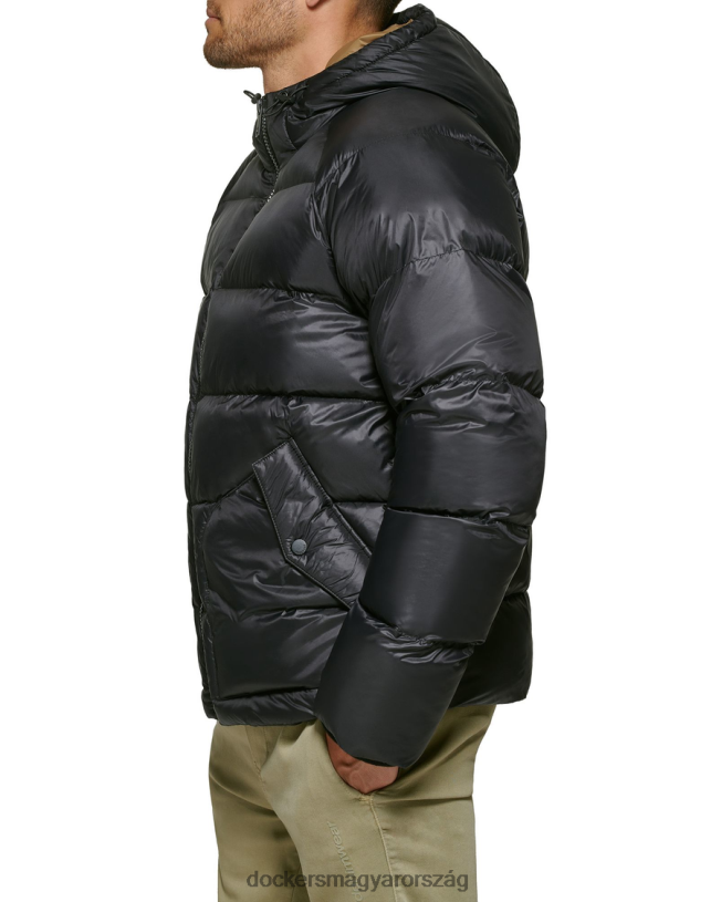 Dockers férfiak újrahasznosított nylon puffer parka P840P584 ruházat fekete