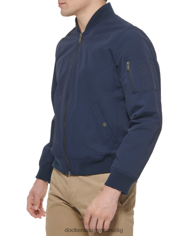 Dockers férfiak újrahasznosított vitorlás nylon bomber dzseki P840P212 ruházat sötétkék blézer - kék