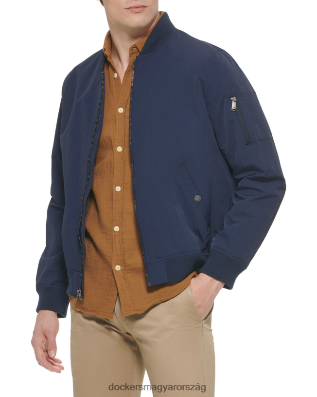 Dockers férfiak újrahasznosított vitorlás nylon bomber dzseki P840P212 ruházat sötétkék blézer - kék