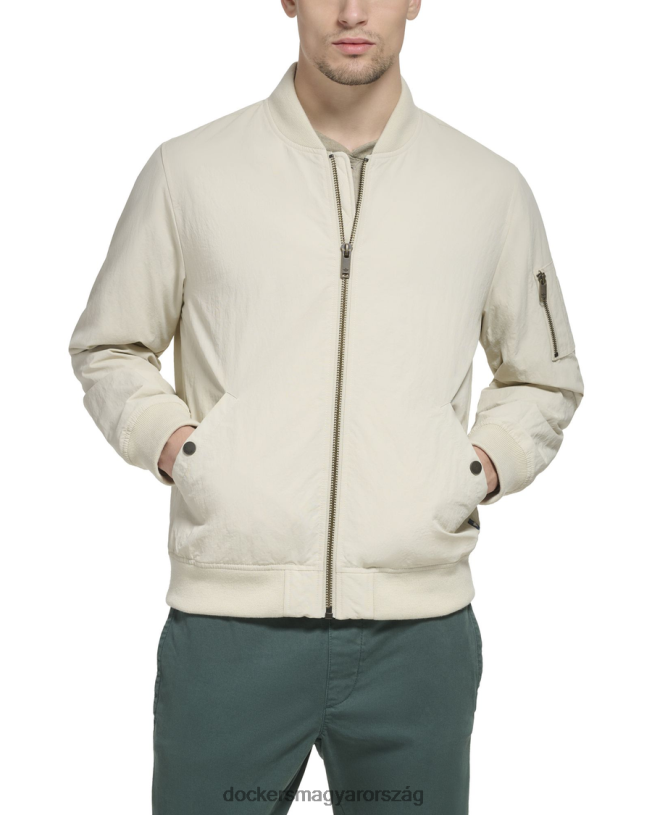 Dockers férfiak újrahasznosított vitorlás nylon bomber dzseki P840P214 ruházat szaharai khaki