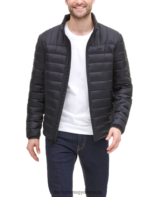 Dockers férfiak könnyű nylon csomagolható kabát P840P294 ruházat fekete