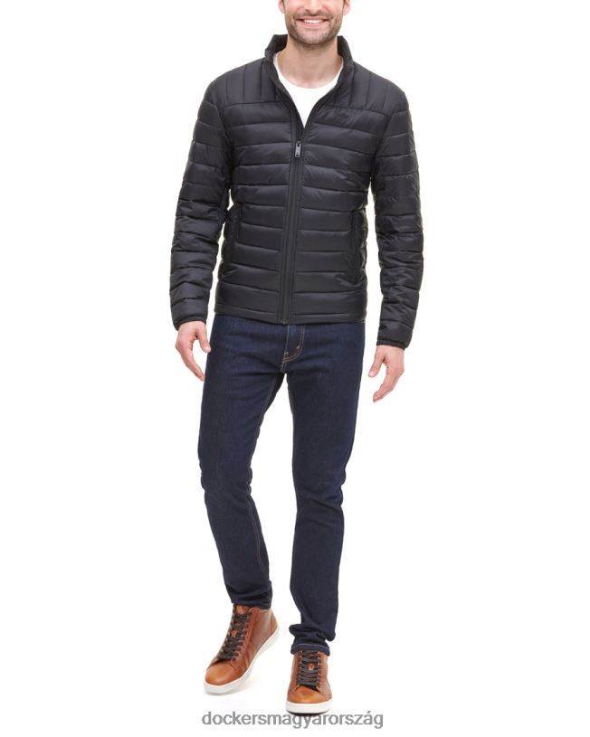 Dockers férfiak könnyű nylon csomagolható kabát P840P294 ruházat fekete