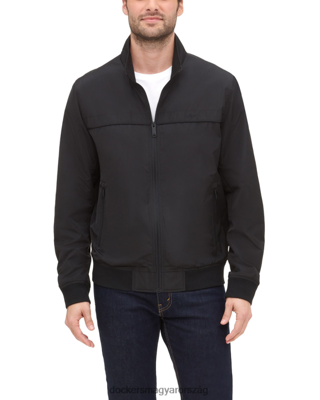 Dockers férfiak Állványgalléros bombázó, szabályos szabású P840P855 ruházat fekete