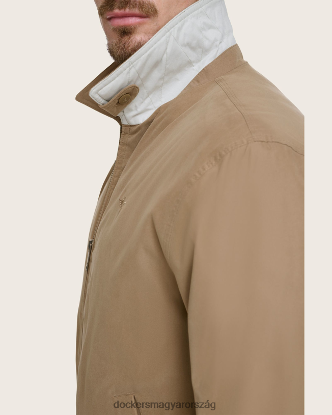 Dockers férfiak microtwill laza bomber kabát P840P322 ruházat barna
