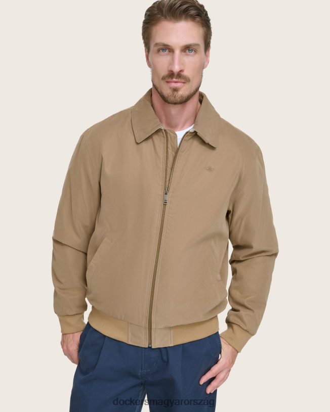 Dockers férfiak microtwill laza bomber kabát P840P322 ruházat barna