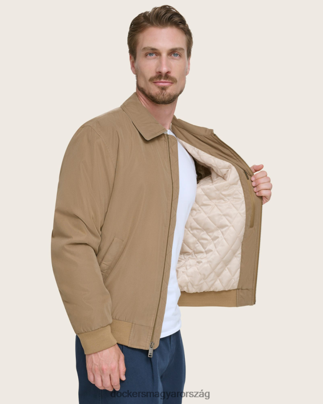 Dockers férfiak microtwill laza bomber kabát P840P322 ruházat barna
