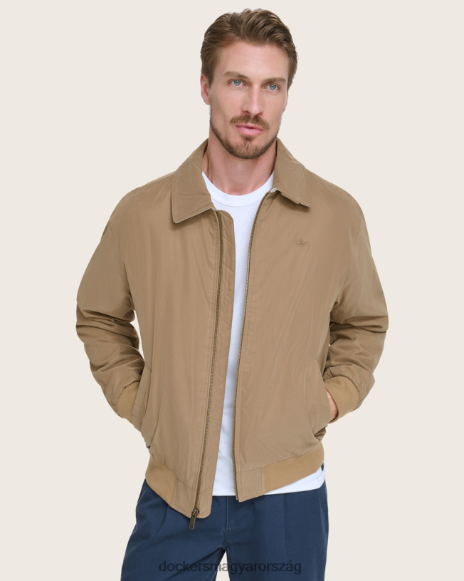 Dockers férfiak microtwill laza bomber kabát P840P322 ruházat barna