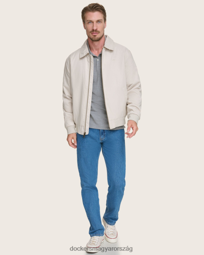 Dockers férfiak microtwill laza bomber kabát P840P323 ruházat khaki