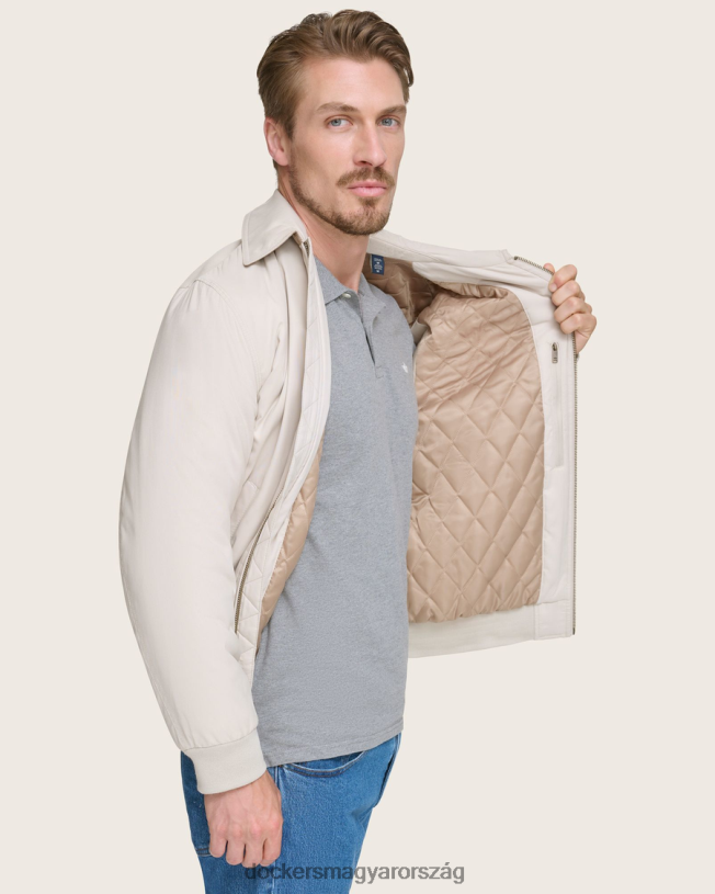 Dockers férfiak microtwill laza bomber kabát P840P323 ruházat khaki