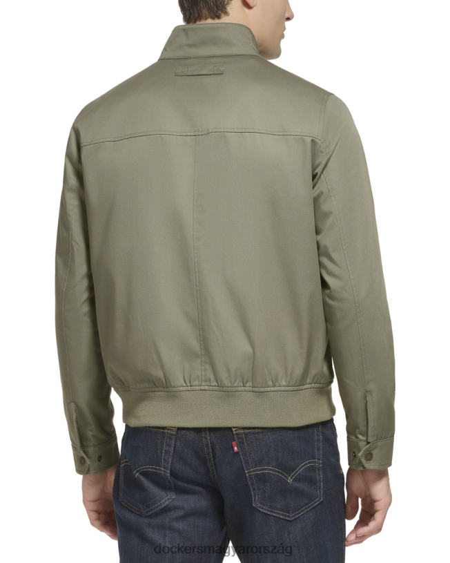 Dockers férfiak poli pamut twill barracuda bombázó harrington zsebekkel P840P637 ruházat poros olajbogyó - zöld
