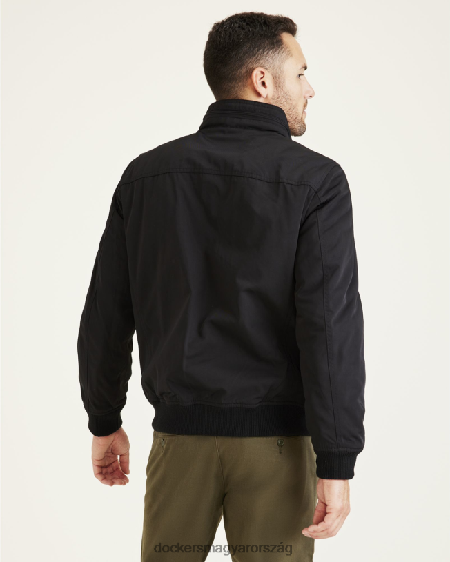 Dockers férfiak polytwill 2 zsebes katonai bombázó kabát P840P802 ruházat fekete