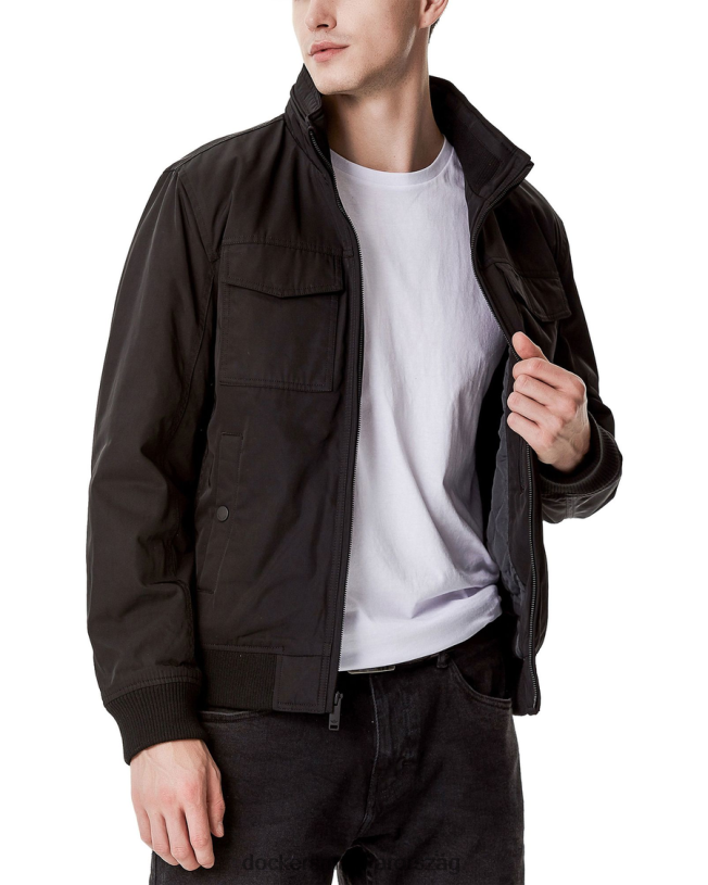 Dockers férfiak polytwill 2 zsebes katonai bombázó kabát P840P802 ruházat fekete
