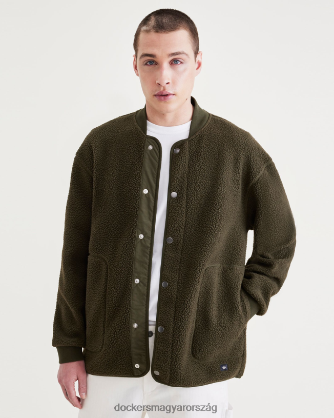 Dockers férfiak sherpa kabát, laza szabású P840P630 ruházat erdei éjszaka - zöld