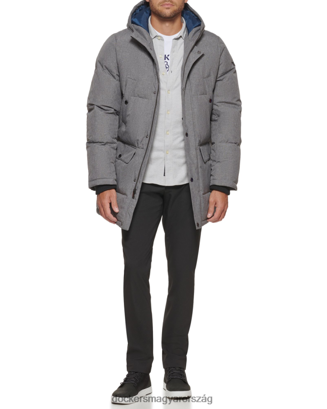 Dockers férfiak steppelt sarki kapucnis parka P840P412 ruházat hanga szürke