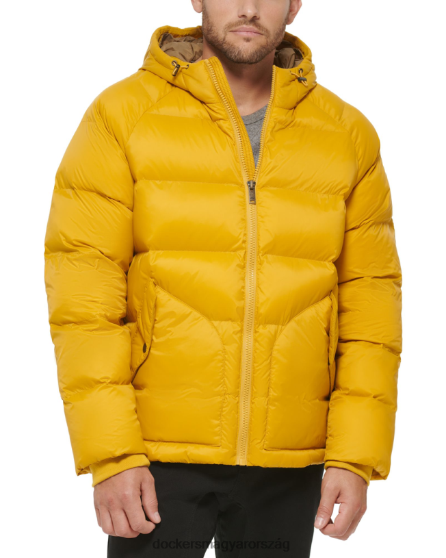 Dockers férfiak steppelt sarki kapucnis parka P840P413 ruházat kiméra - sárga