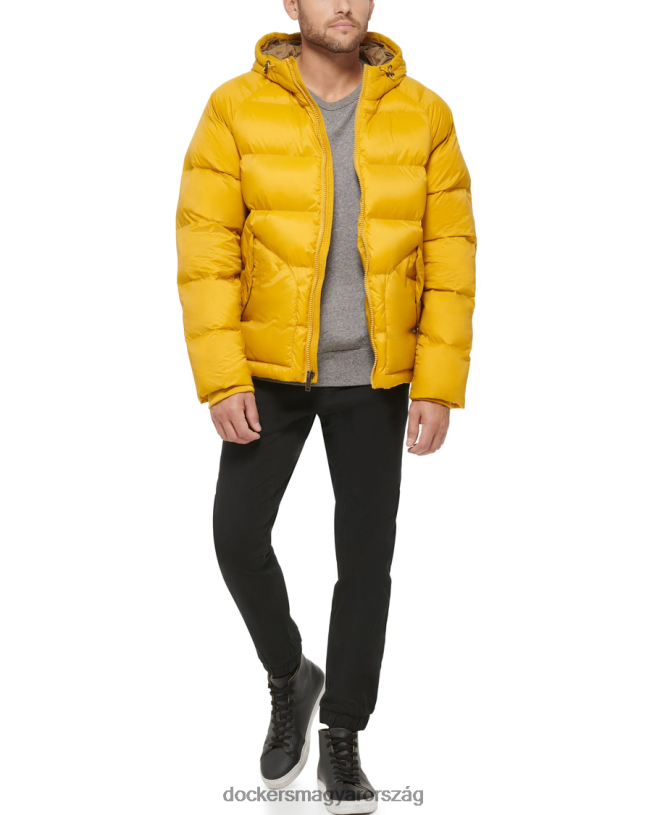 Dockers férfiak steppelt sarki kapucnis parka P840P413 ruházat kiméra - sárga