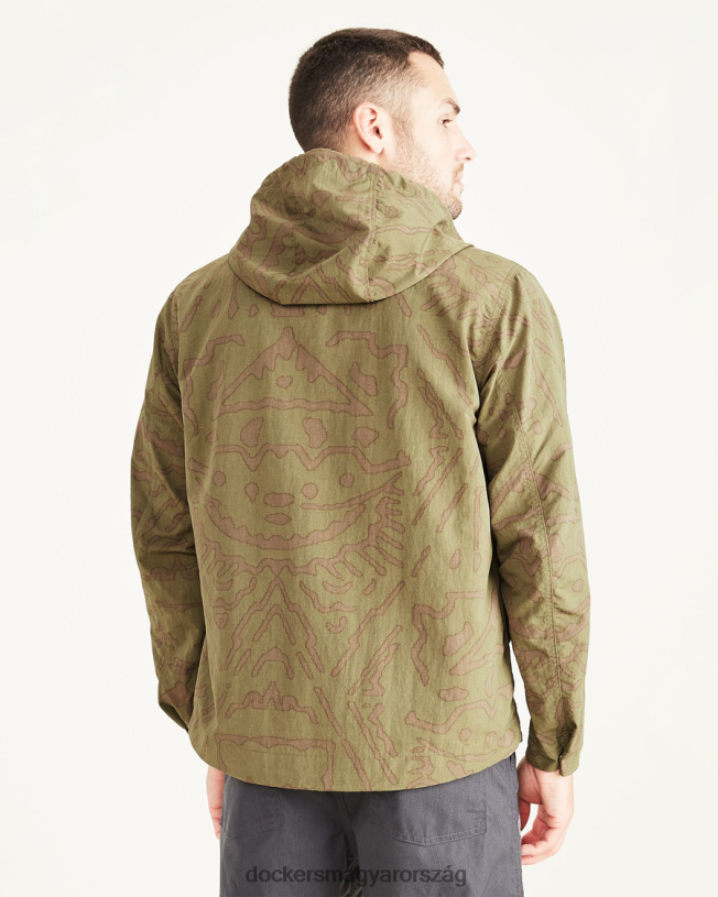 Dockers férfiak teljes cipzáras parka, normál szabású P840P643 ruházat camo - zöld