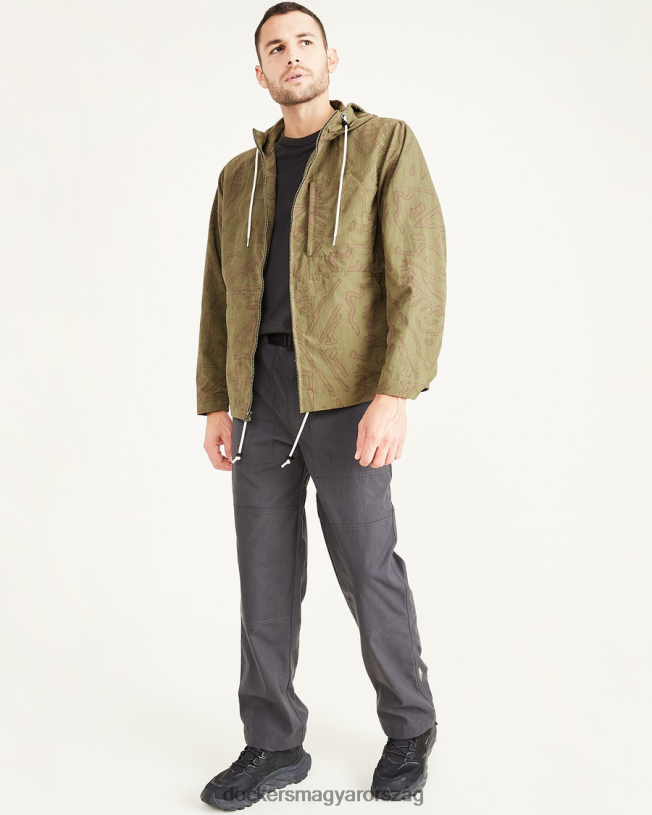 Dockers férfiak teljes cipzáras parka, normál szabású P840P643 ruházat camo - zöld