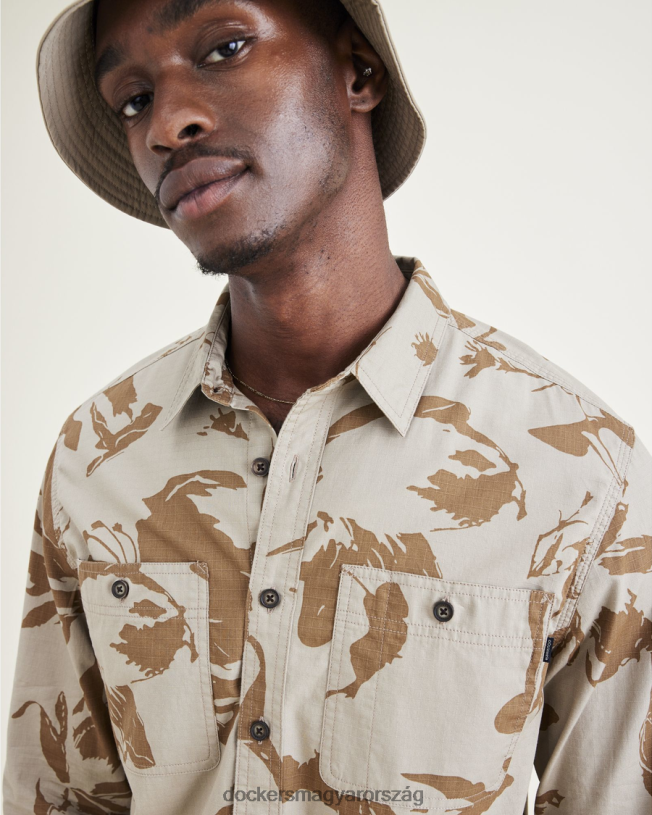 Dockers férfiak 2 zsebes munkaing, normál szabású P840P611 ruházat fa farkas - cser