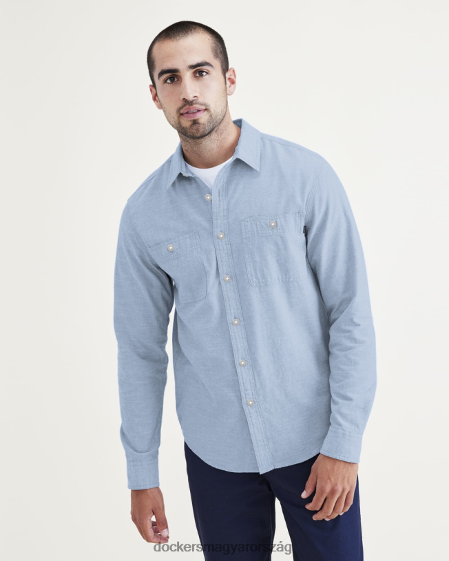 Dockers férfiak 2 zsebes munkaing, normál szabású P840P613 ruházat világoskék savas mosás