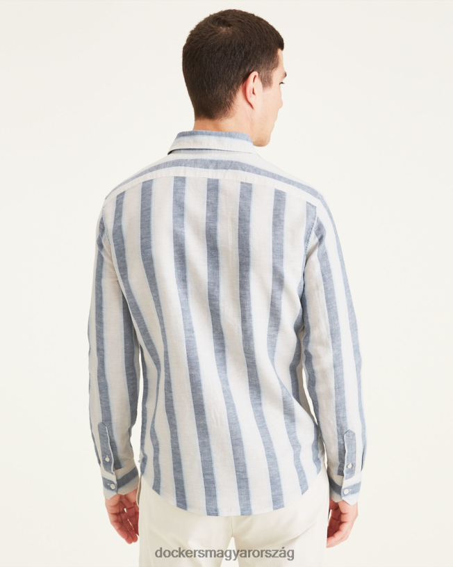 Dockers férfiak Alfa terített galléros ing, karcsú fazon P840P861 ruházat tullis naplemente kék