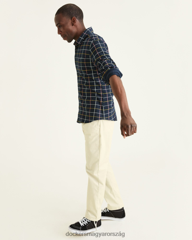 Dockers férfiak alfa gombos ing, karcsú fazon P840P722 ruházat pembroke - kék